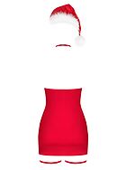 Weiblicher Weihnachtsmann, romantisches Minikleid, Schleifen, Halsband